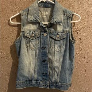 GAP Blue Denim Vest Sleeveless Casual